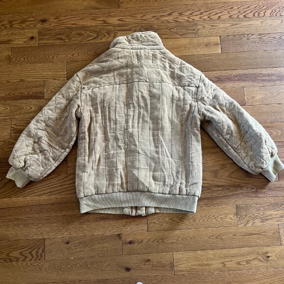 Free People We The Free Luna Quilted Bomber Jacket XS | Tan Cozy Fall Layer Boho - Picture 5 of 5
